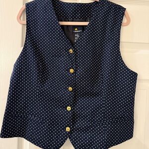 VTG Liz Sport Women's Navy Polka Dot Vest